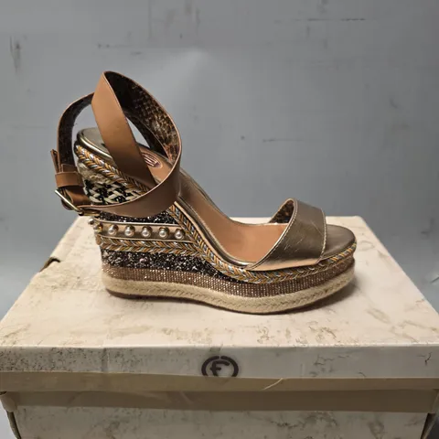 RIVER ISLAND HIGH TOP WEDGE SANDALS - SIZE 5