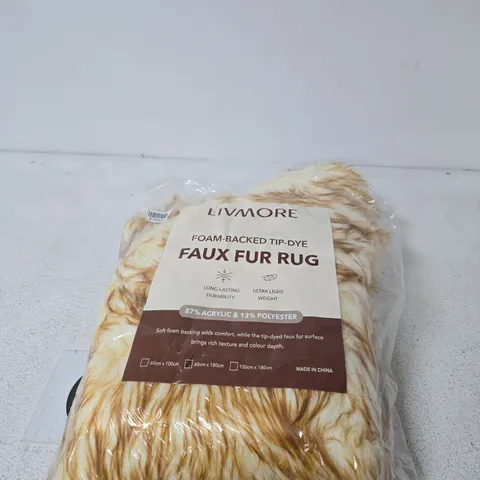 LIVMORE FOAM-BACKED FAUX FUR RUG – TIP-DYED, SIZES:, 60X180CM