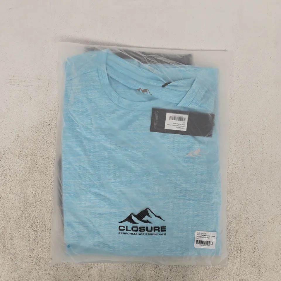 BAGGED CLOSURE SPACE DYE PERFORMANCE TWINSET IN AQUA BLUE/IRON GREY SIZE XXL