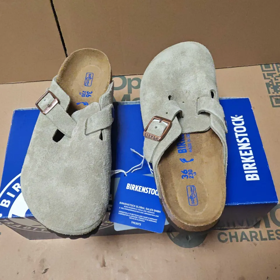 BOXED BIRKENSTOCK BOSTON BS TAUPE – UK 3.5 (EU 36) NARROW FIT