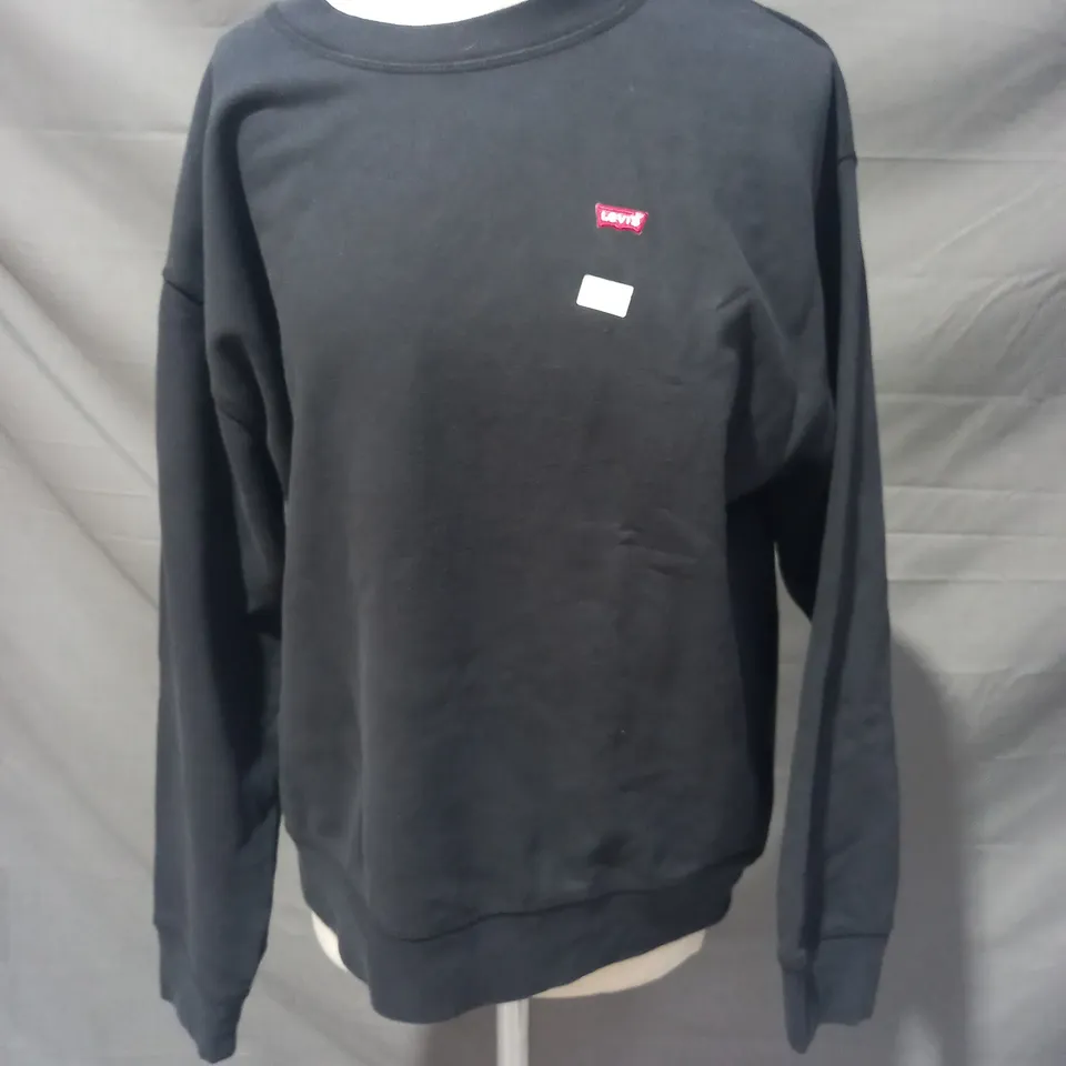 LEVI'S LONG SLEEVE SWEATSHIRT IN BLACK SIZE MEDIUM