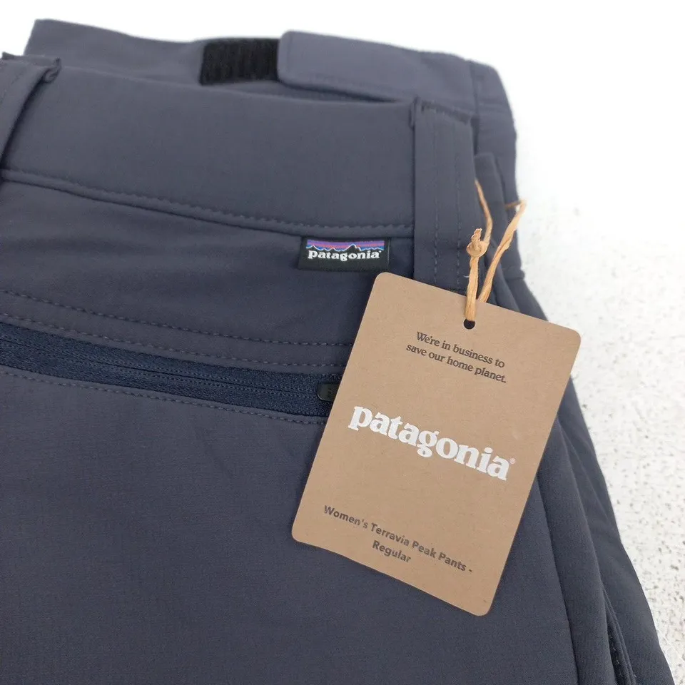 PATAGONIA WOMEN'S TERRAVIA PEAK PANTS - REGULAR, SMOLDER BLUE, UK 14