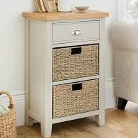 BOXED MALONE READY ASSEMBLED 1 DRAWER, 2 BASKET SIDEBOARD - CONTAINS SOLID WOOD (1 BOX)
