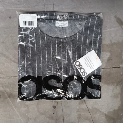 BAGGED MISS SELFRIDGE JERSEY PINSTRIPE WAISTCOAT IN GREY SIZE UK 16