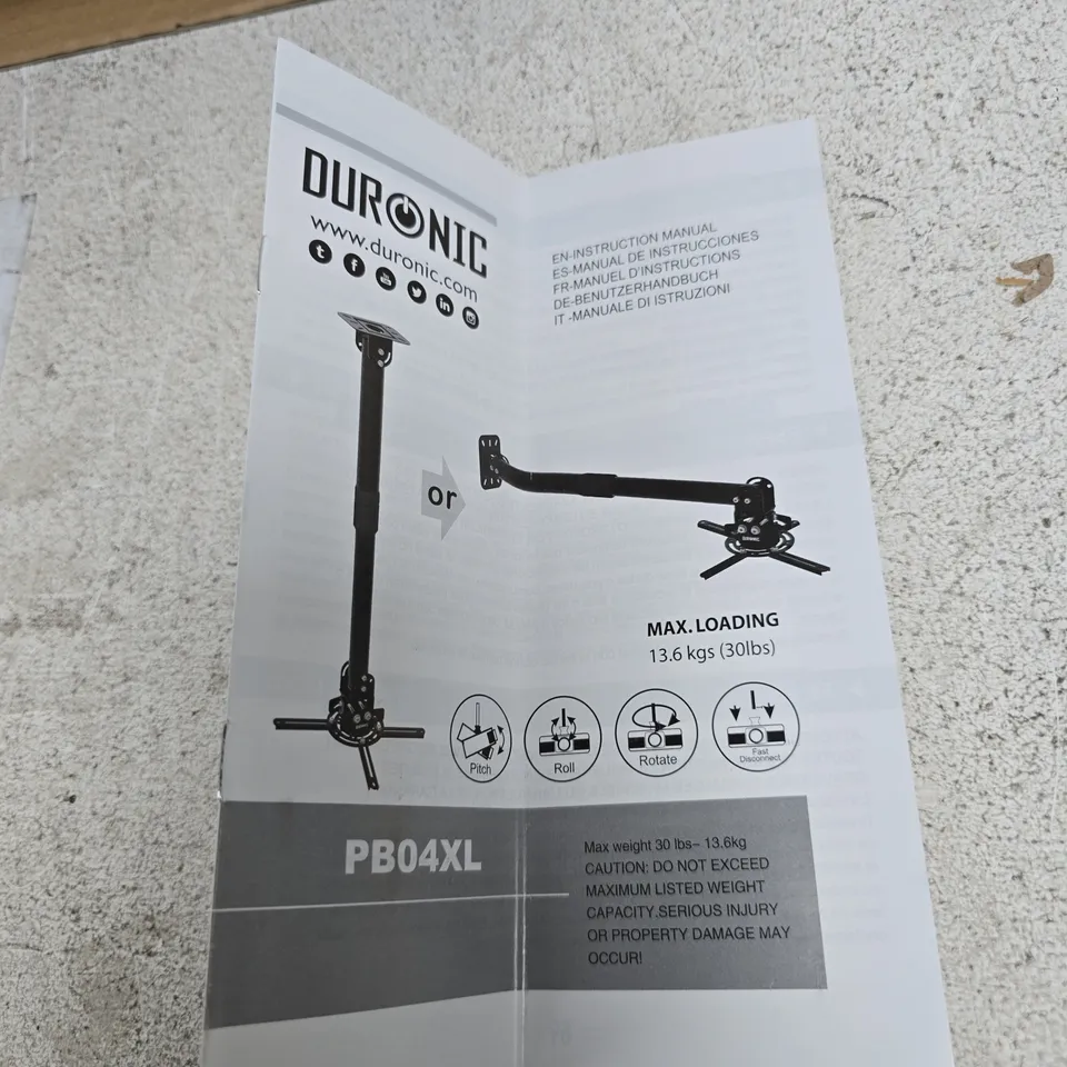 DURONIC PB04XL MONITOR ARM DESK MOUNT – BLACK