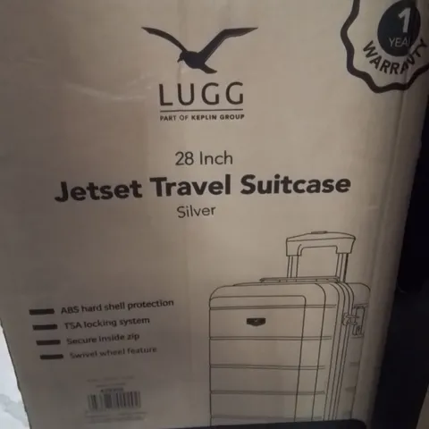 BOXED LUGG 28INCH JETSET TRAVEL SUITCASE SILVER