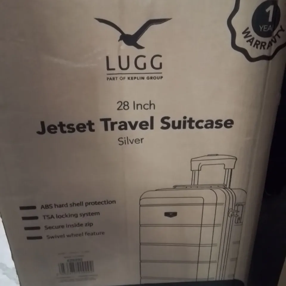 BOXED LUGG 28INCH JETSET TRAVEL SUITCASE SILVER