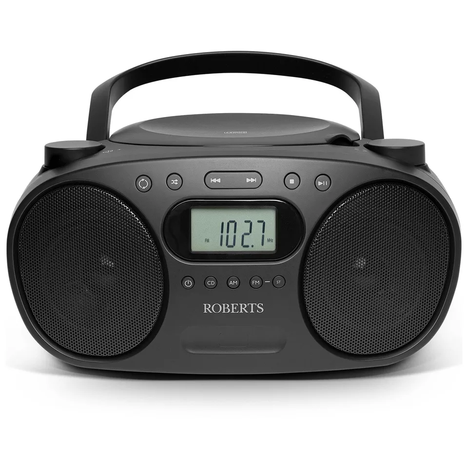 ROBERTS ZOOMBOX FM/AM RADIO WITH CD PLAYER BLACK