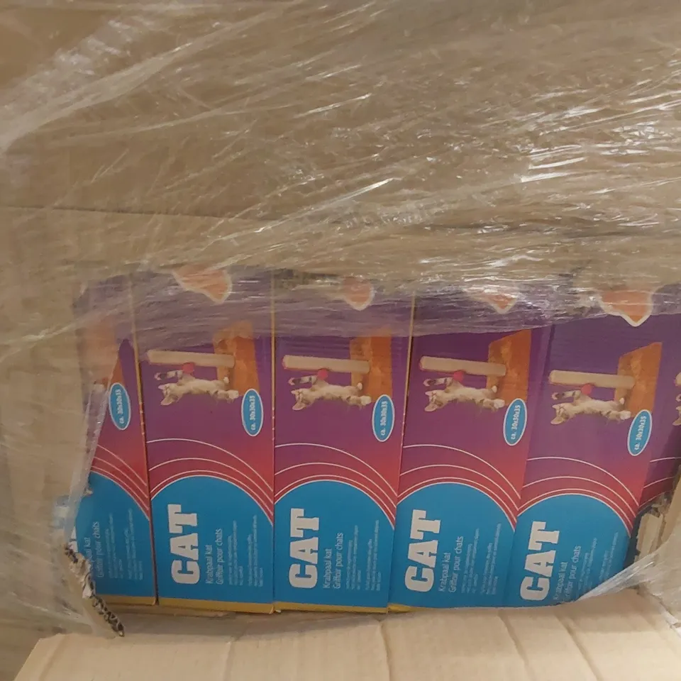 PALLET TO CONTAINING A VERY LARGE QUANTITY OF ASSORTED ITEMS INCLUDING: CAT TREES, RUBBER DUCKS, OIL/VINEGAR BOTTLES, DRY ERASER BOARDS ECT