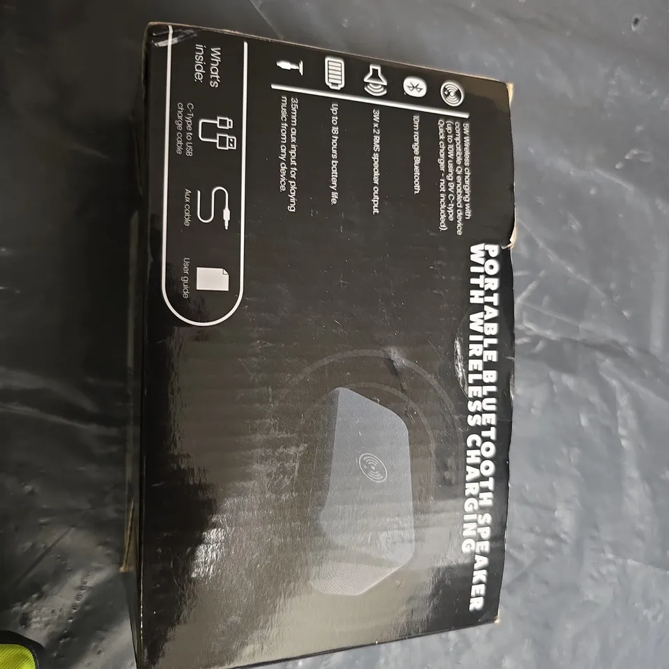 PORTABLE BLUETOOTH SPEAKER WITH WIRELESS CHARGING