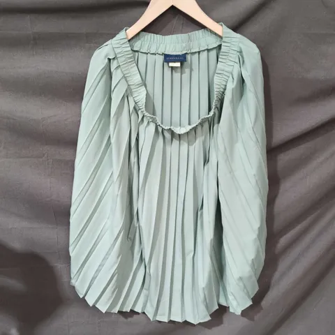 DEBENHAMS WOMEN’S LIGHT BLUE PLEATED SKIRT, SIZE 18, 100% POLYESTER