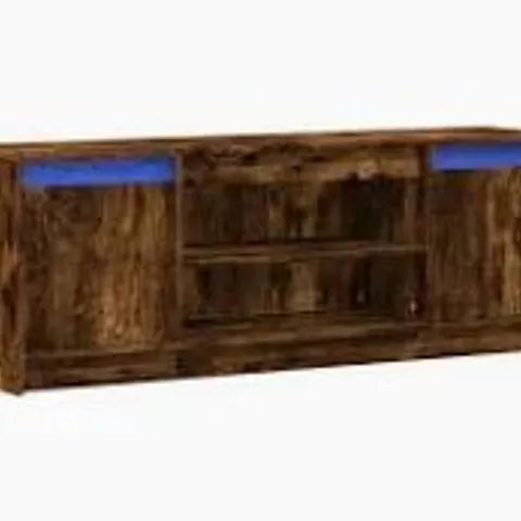 BOXED VIDAXL TV CABINET WITH LED SMOKED OAK 140×34×50CM ENGINEERED WOOD (2 BOXES)