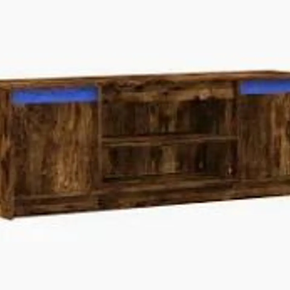 BOXED VIDAXL TV CABINET WITH LED SMOKED OAK 140×34×50CM ENGINEERED WOOD (2 BOXES)