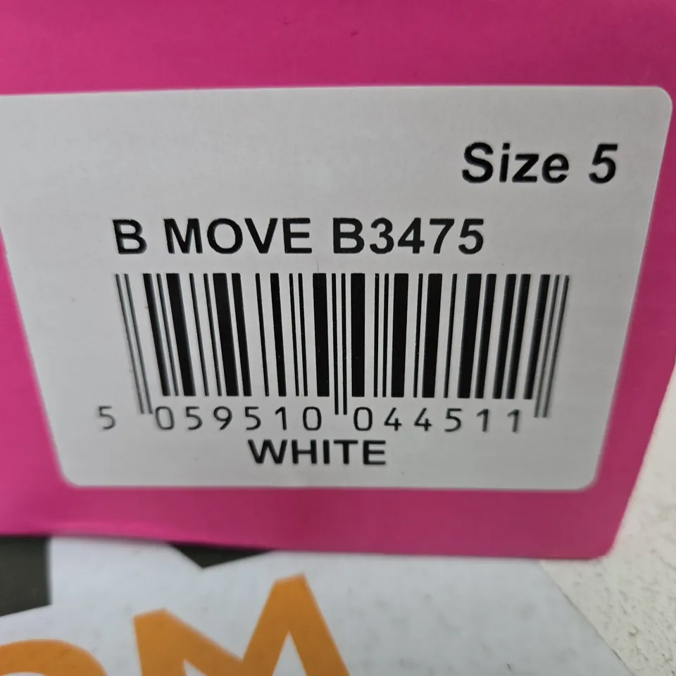 B MOVE B3475 WHITE SNEAKERS – UK SIZE 5