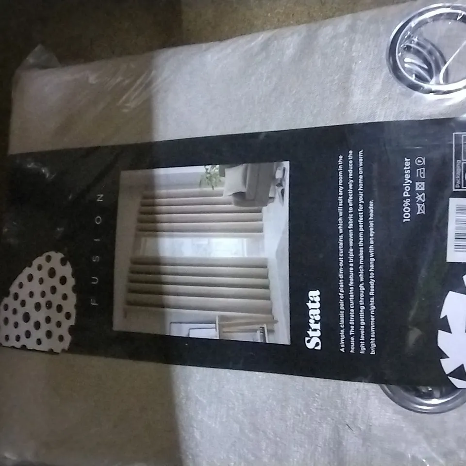 OUIDA EYELET ROOM DARKENING CURTAINS NATURAL SIZE: 66 X 90"
