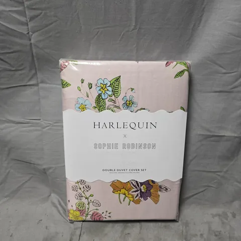 HARLEQUIN X SOPHIE ROBINSON DOUBLE DUVET COVER SET (WOODLAND FLORAL PINK)