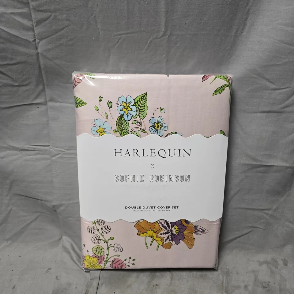 HARLEQUIN X SOPHIE ROBINSON DOUBLE DUVET COVER SET (WOODLAND FLORAL PINK)