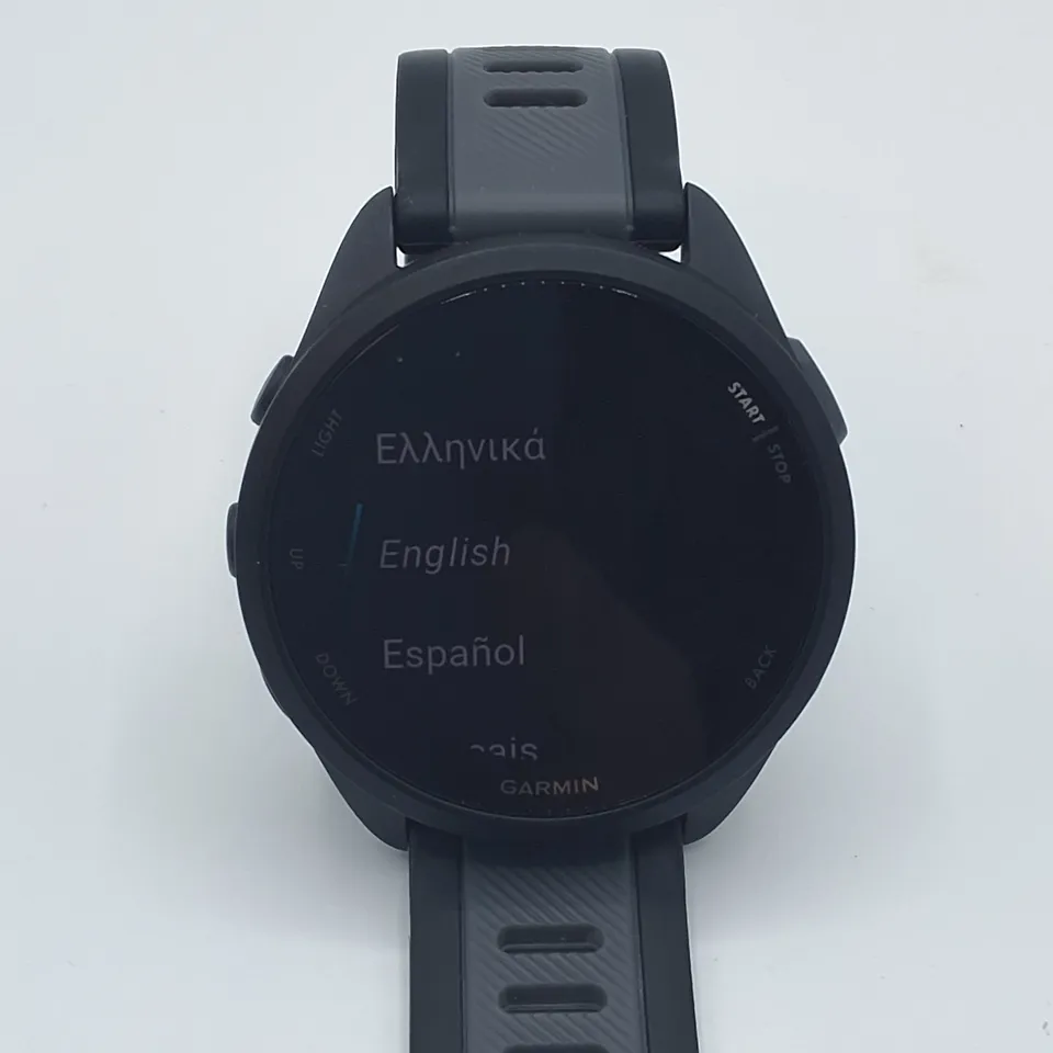 UNBOXED GARMIN FORERUNNER 165 SMART WATCH WITH GREY/BLACK STRAP