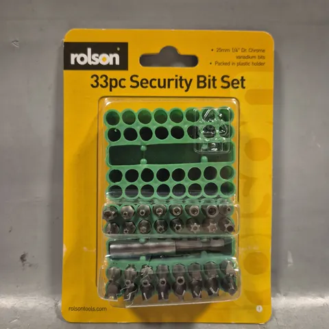 BOXED SET OF 4 PACKS TO INCLUDE ROLSON 33-PIECE SECURITY BIT SET