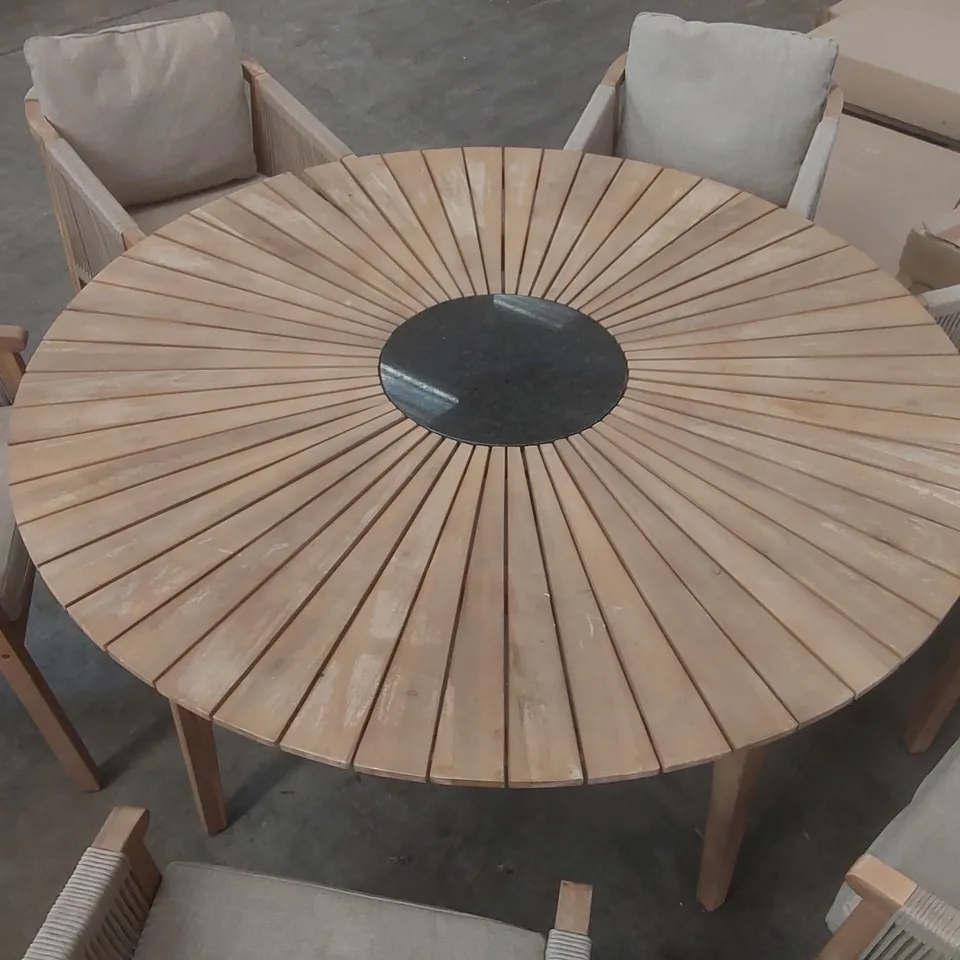 ROYALCRAFT ROMA 150CM 6 SEAT TABLE SET WITH ROPE LOUNGE DINING CHAIRS