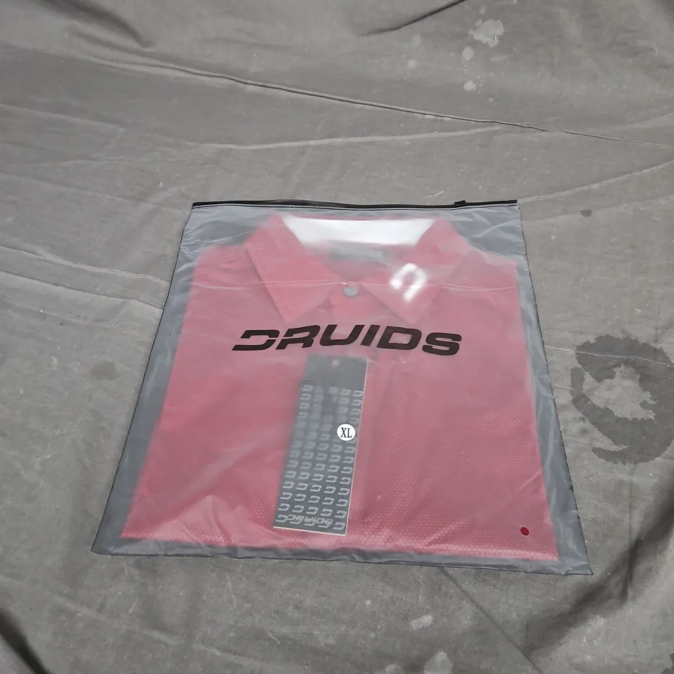 DRUIDS HONEYCOMB POLO IN BURGUNDY SIZE XL