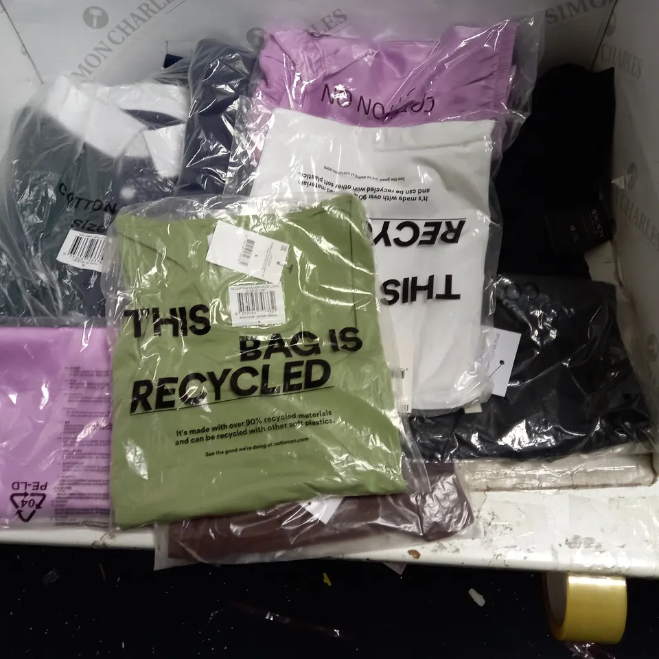 BOX OF 8 BRAND NEW COTTON:ON CLOTHES TO INCLUDE BODYSUIT, SHIRTS, NIGHTIES ETC