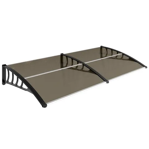 BOXED OUTSUNNY FRONT DOOR CANOPY, OUTDOOR AWNING, RAIN SHELTER, 200×96CM, BROWN