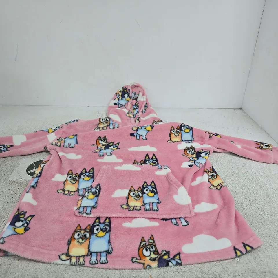 M&S KIDS' PINK BLUEY FLEECE HOODED TOP, 7-8 YEARS