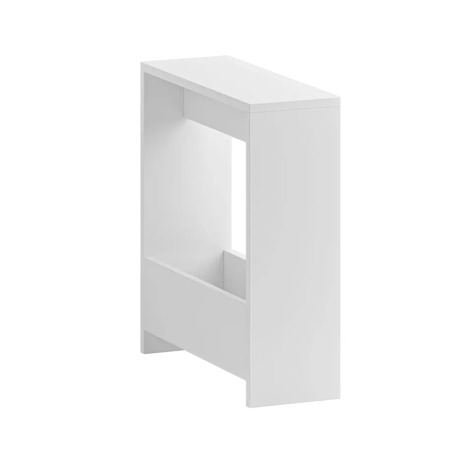 BOXED SIMPI MODERN SIDE TABLE H 60CM 2 TIER IN WHITE