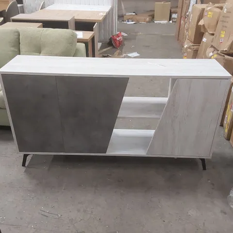 FIONA 150CM WIDE SIDEBOARD CONSOLE WITH STORAGE AND MODERN DESIGN COLOUR:WHITE/RETRO GREY