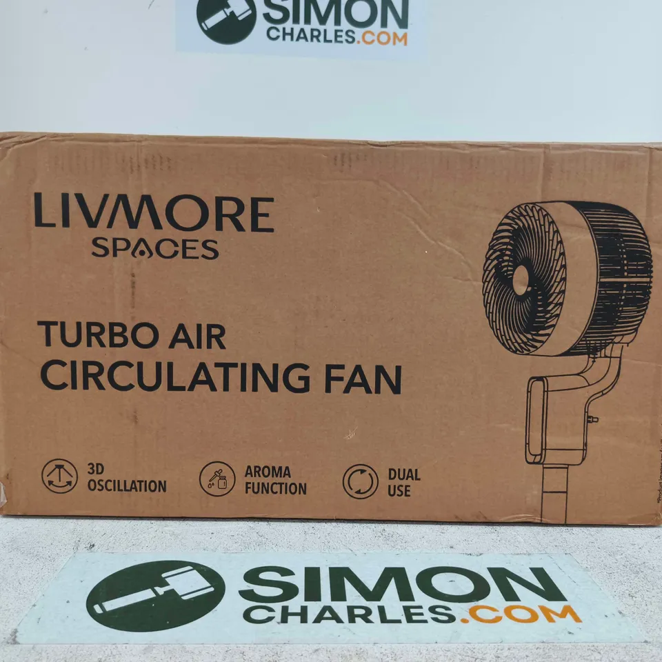 LIVMORE SPACES TURBO AIR CIRCULATING FAN – BOXED