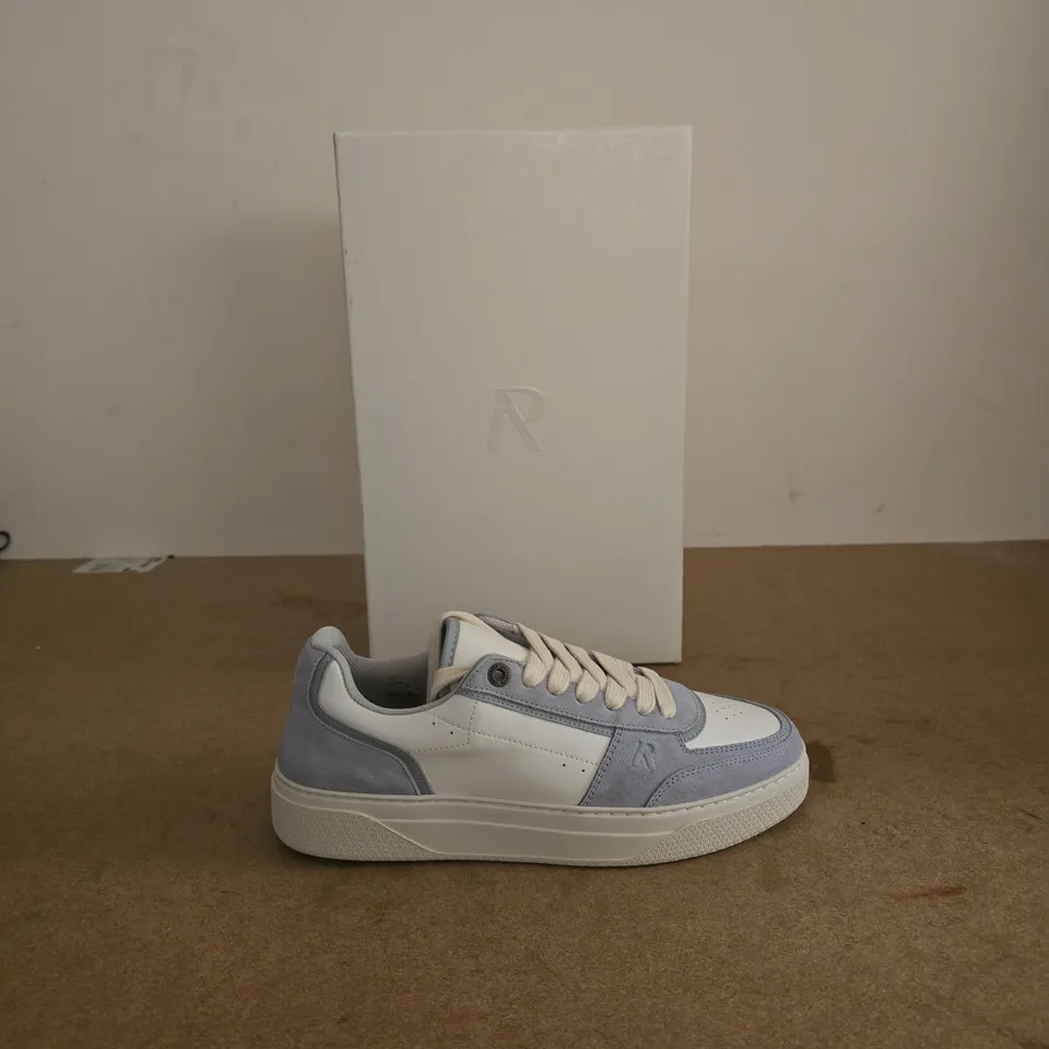 WOMEN'S SNEAKERS – WHITE & POWDER BLUE PLATFORM TRAINERS UK 7