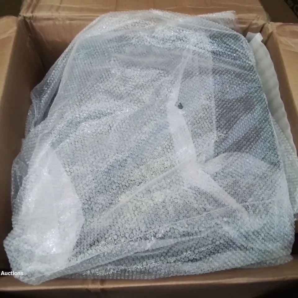 A BOXED PAIR OF VELVET UPHOLSTERED GREEN SIDE CHAIRS