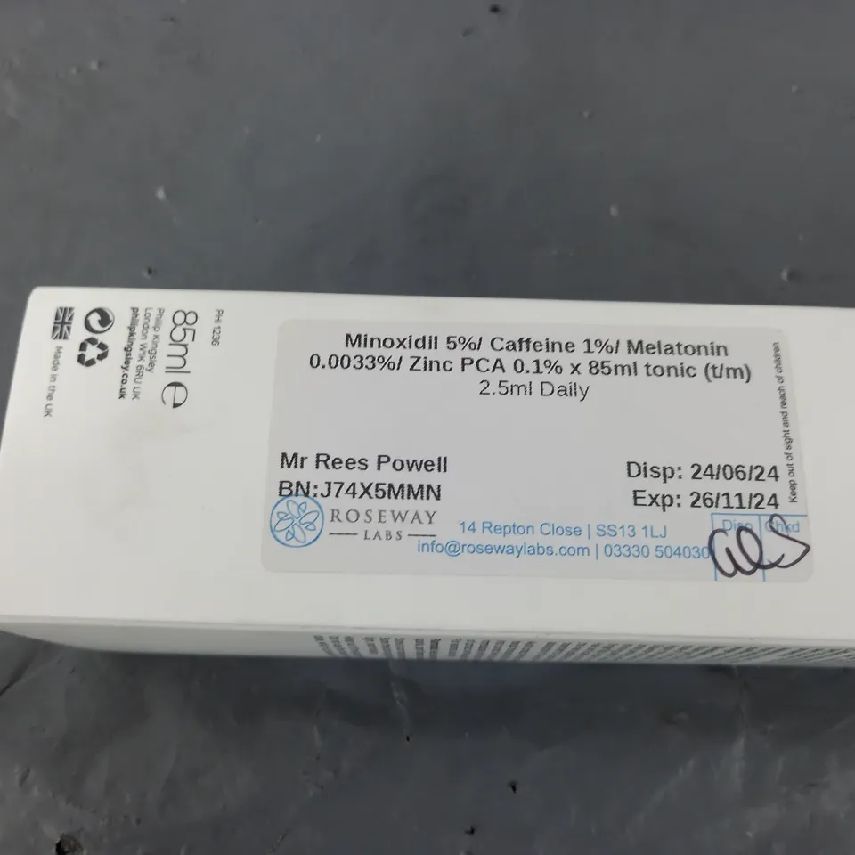 BOXED PHILIP KINGSLEY DENISTY MINOXIDIL 5% SCALP DROPS 85ML