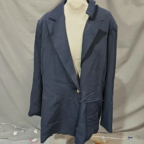 PRINCIPLES NAVY BLUE DOUBLE-BREASTED ASYMMETRIC BLAZER – UK 18 (WOMEN'S)