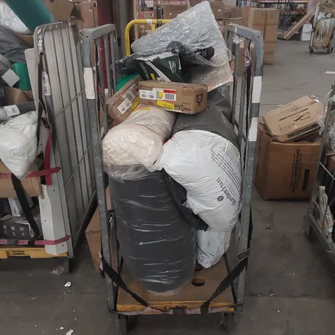 CAGE CONTAINING ASSORTED HOUSEHOLD PRODUCTS/FURNITURE PARTS ECT // CAGE NOT INCLUDED 