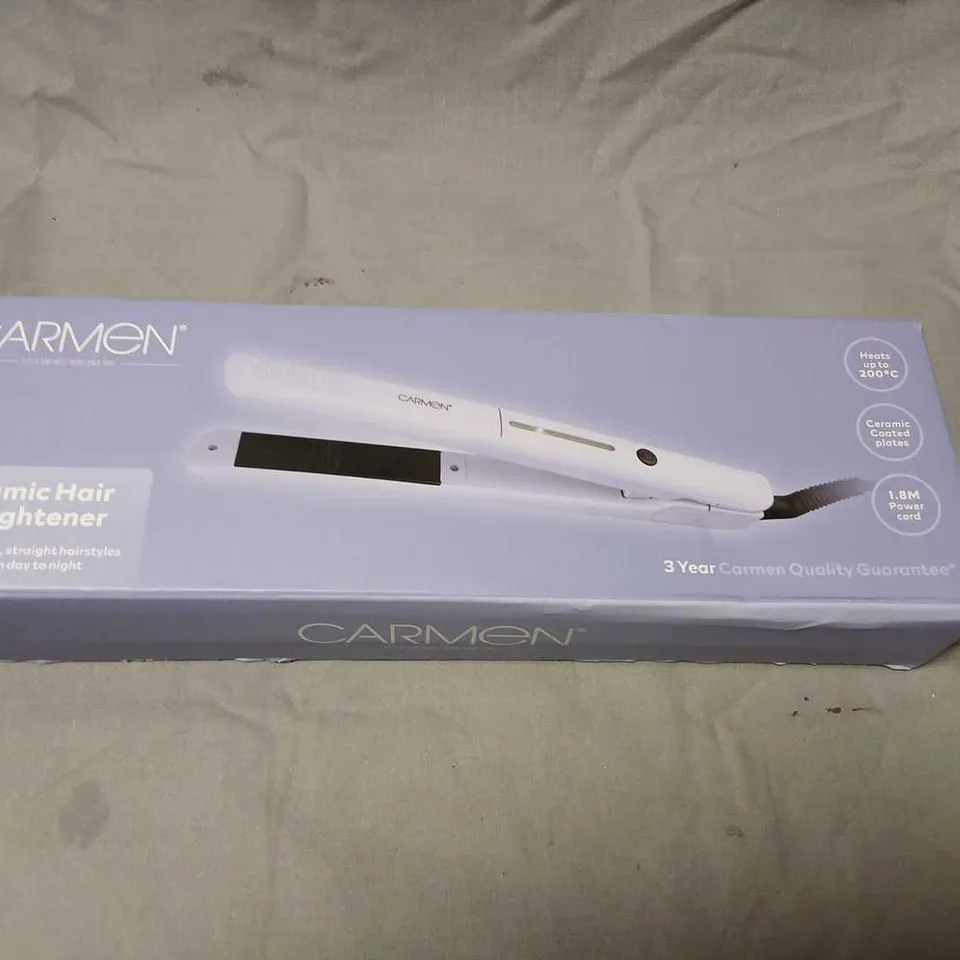 CARMEN CERAMIC HAIR STRAIGHTENER – BOXED