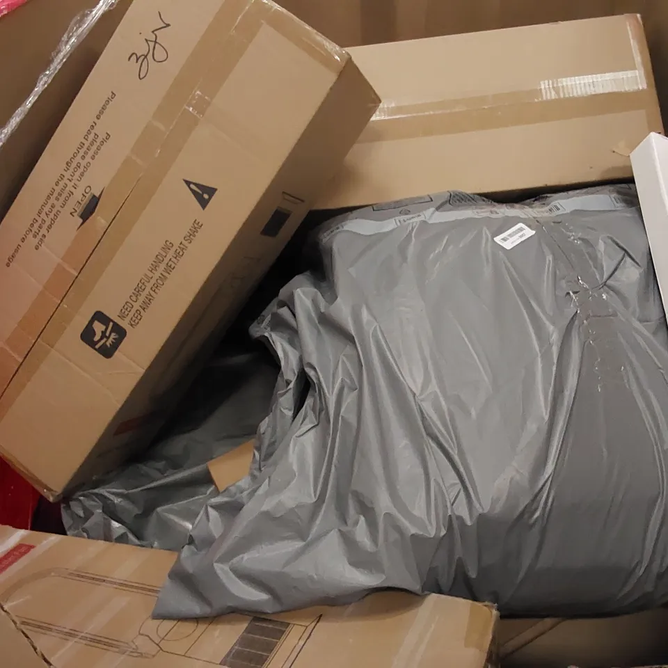 PALLET OF ASSORTED ITEMS INCLUDING: BLADELESS PURIFIER & HEATER FAN, ELECTRIC BLANKET, SHELF, DIY CARPET GRIPPER, TOILET SEAT 