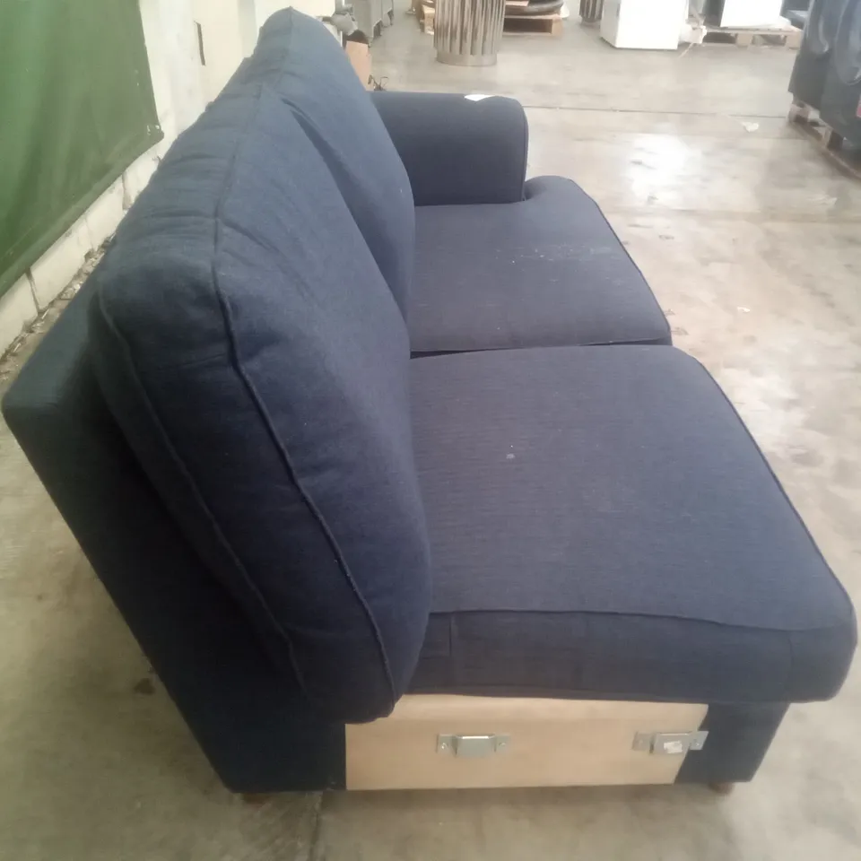 QUALITY DESIGNER RHF SOFA-BED SECTION - NAVY FABRIC 