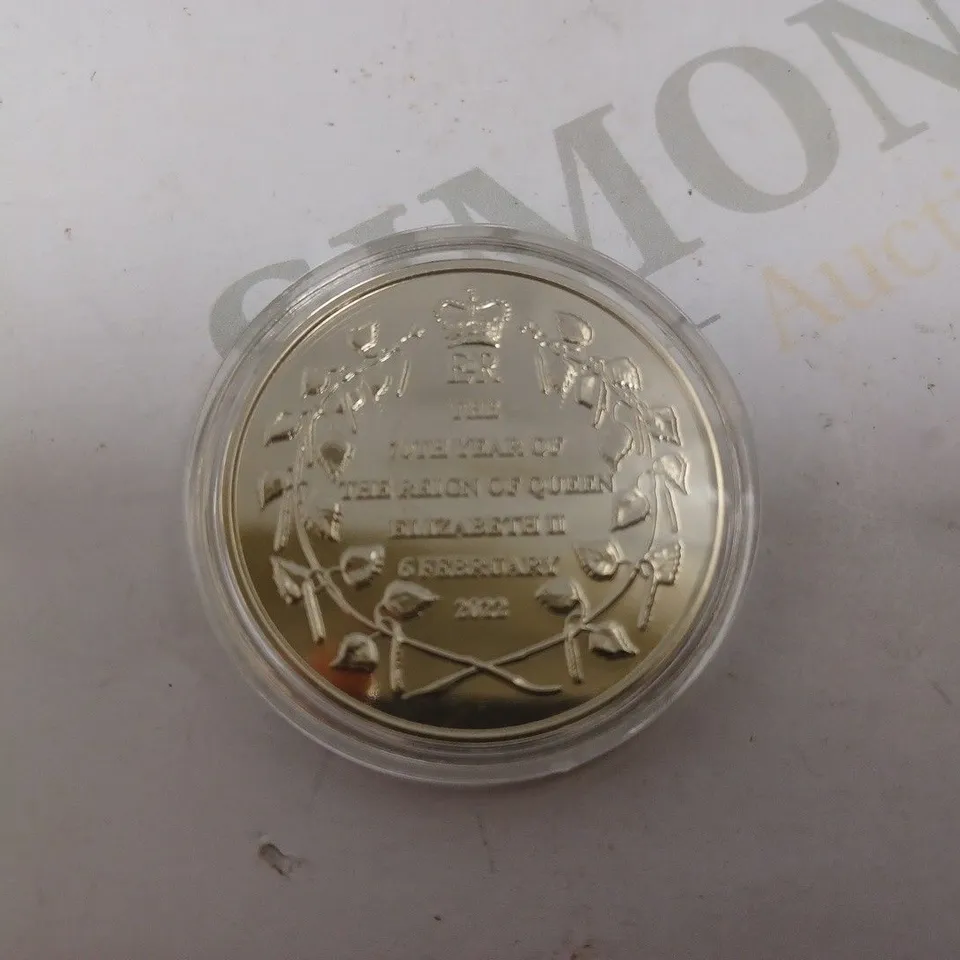70TH YEAR OF THE REIGN OF QUEEN ELIZABETH 2022 COMMEMORATIVE COIN