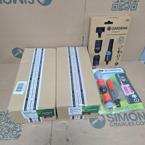 APPROXIMATELY 8 ASSORTED ITEMS TO INCLUDE MULTIPURPOSE FEEDER TRAY, GARDENA ECOLINE BASIC SET, CLAMP LEVER, ETC