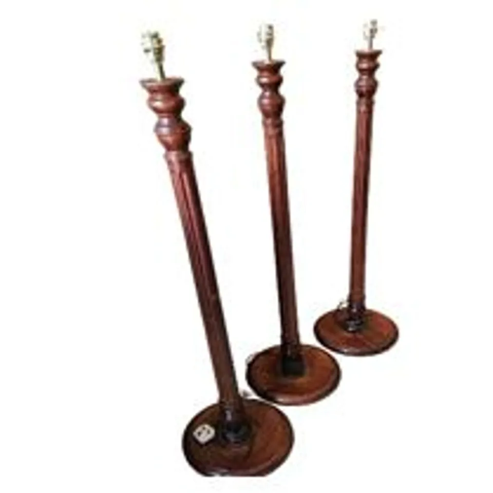 THREE MAHOGANY TALL LAMP STANDS RRP £600