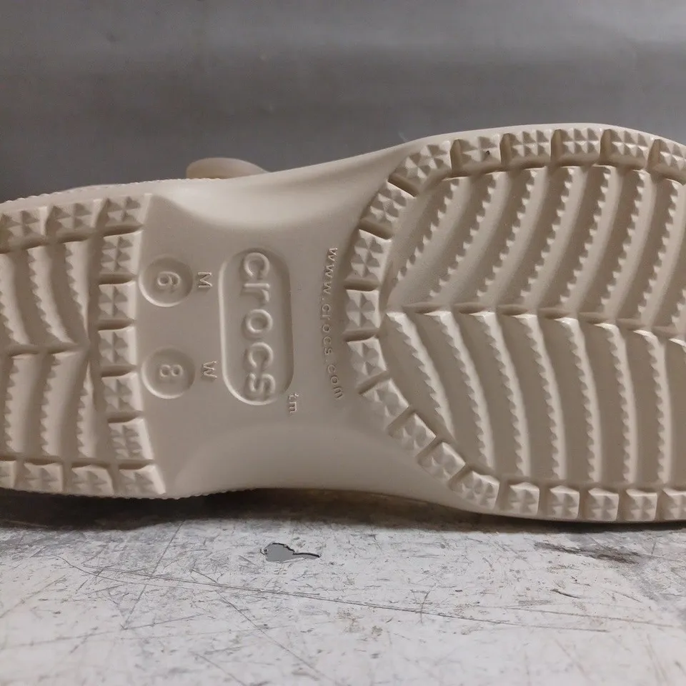 PAIR OF CROCS CLASSIC FROSTED BACKSTRAP CLOGS IN CREAM SIZE UK M5/W6