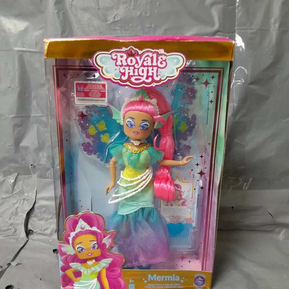 ROYALE HIGH 9" MERMIA THE WATER FAIRY FASHION DOLL - FAIRY JOURNAL, COMB, AND VIRTUAL ITEM CODE INCLUDED