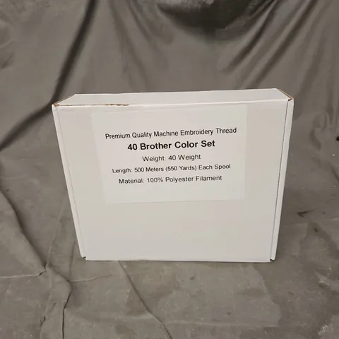 APPROXIMATELY 35 COLOUR SET PREMIUM QUALITY EMBROIDERY THREAD, ASSORTED COLOURS. BOXED