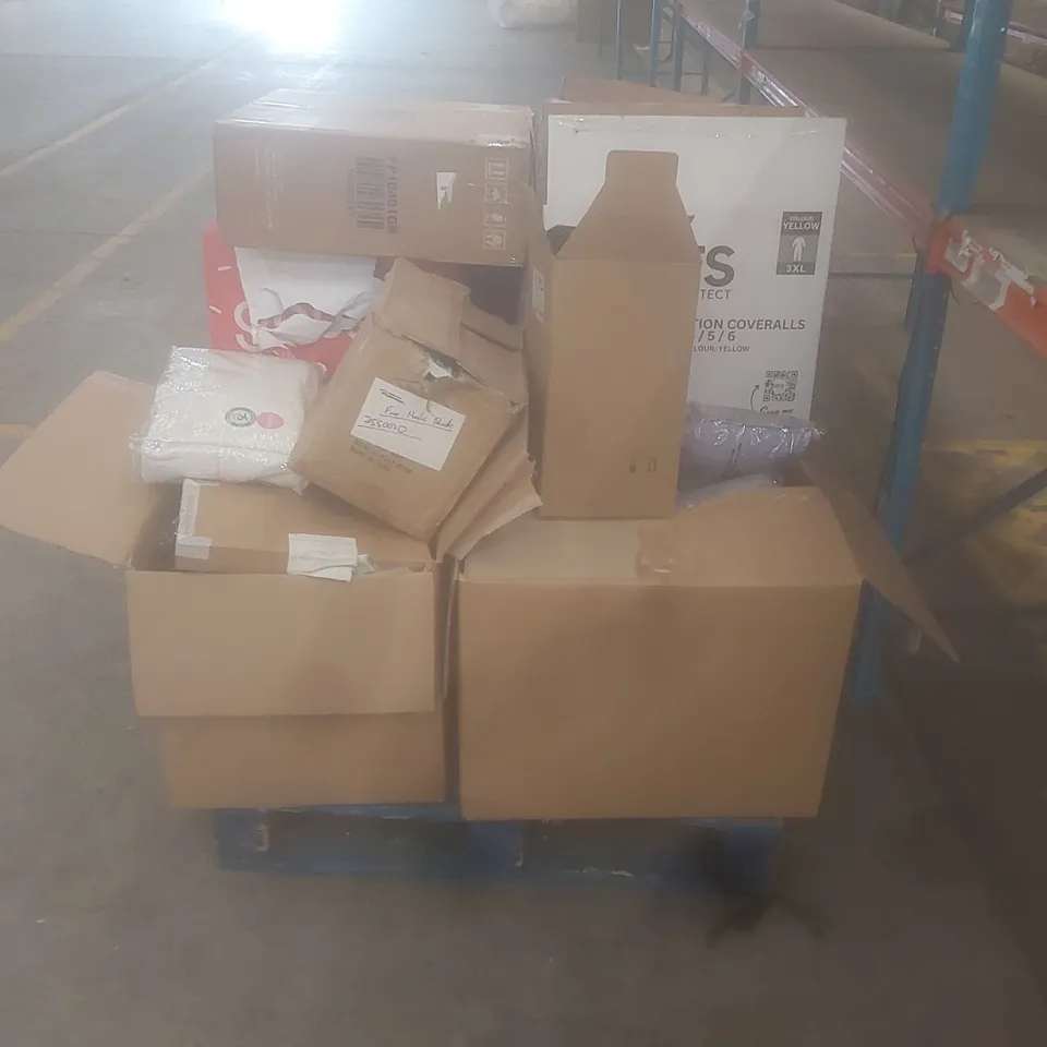 PALLET OF ASSORTED HOUSEHOLD GOODS AND INCOMPLETE FURNITURE PARTS 