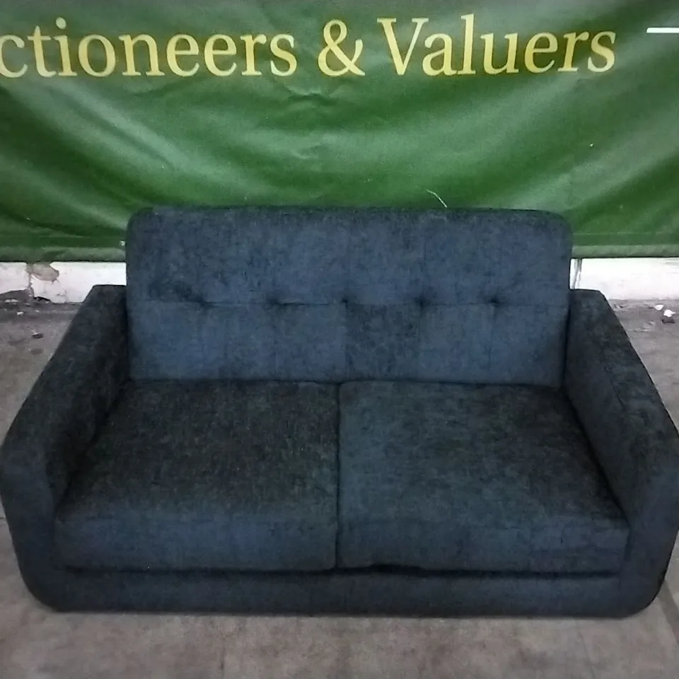 QUALITY DESIGNER BLACK FABRIC 2 SEATER SOFA