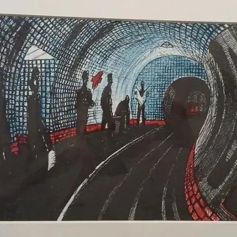 ROBIN RAE LITHOGRAPH PRINT – UNDERGROUND TUBE TUNNEL (1963)