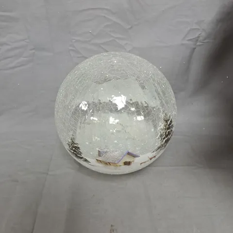 FESTIVE WINTER SCENE CRACKLE EFFECT BALL DECOR