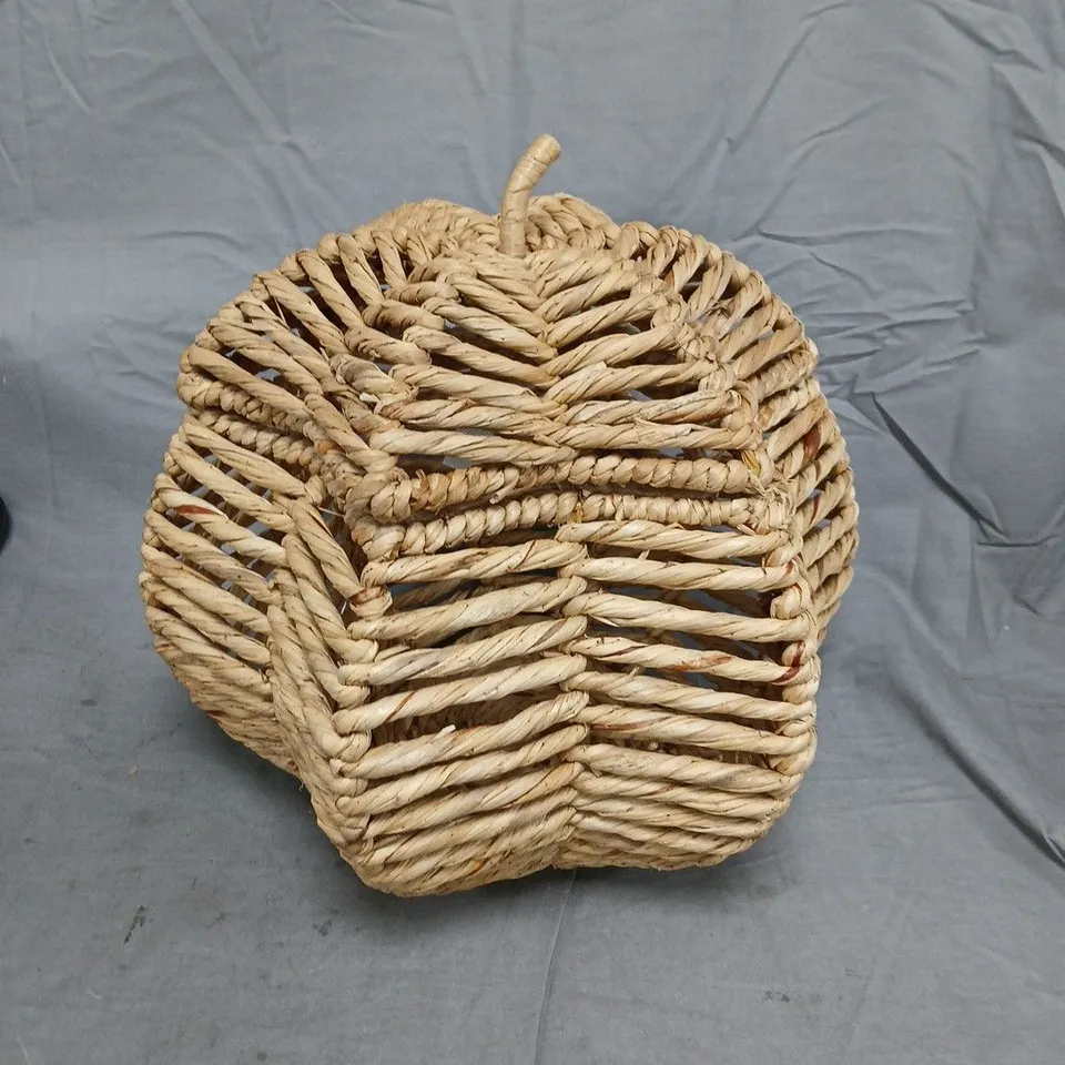 TWISTED BULRUSH WOVEN PUMPKIN STORAGE BASKET